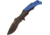 Frost Tactical Linerlock Blue A/O Folding Knife,3.5in,Partially Serrated,Black and Blue,Aluminum Handle F18412BL