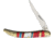 Frost Toothpick Silverhorse Folding Knife, Blue and red turquoise and pearl handle, SHS-109RBW