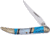 Frost Toothpick Silverhorse Folding Knife, Blue turquoise and pearl handle, SHS-109BBW