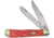 Frost Trapper Dark Red Jig Bone Bulldog Folding Knife, Mirror SS Clip/ Spey Blades, Red Jigged Bone Handle, Nickel Silver Bolster, Red, BDG-108DRJB
