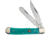 Frost Trapper Bone Folding Knife, 4.13in Closed, Mirror Stainless Clip/Spey Blades, Green Smooth Bone Handle, WT-312GSB