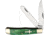 Frost Green Smooth Bone Trapper Knife, 4.13in Closed, Mirror Stainless Clip/Spey Blades, Green Smooth Bone Handle, BKH-108GSBC