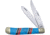 Frost Trapper Turquoise Folding Knife, Mirror finish stainless clip and spey blades, Turquoise, black, and red synthetic handle, CSW-108BL/F
