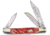 Frost Wrangler Dark Red Jig Bone Bulldog Folding Knife, Mirror SS Clip/Sheepsfoot/Pen Blades, Red Jigged Bone Handle, Nickel Silver Bolster, Red, BDG-112DRJB