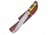 Frost Young Deer Bowie Yellow Bone Knife, Chipaway, 12.25in Overall, 7.25in Satin SS Clip Point Blade, Brass Guard, Yellow Bone And Pakkawood Handle, Brown Leather Sheath, CW-601YB