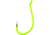 Gamakatsu Octopus Hook, Barbed, Needle Point Ringed Eye, Chartreuse, Size 4, 25 per Pack, 02608-C-25