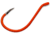 Gamakatsu Octopus Hook, Barbed, Needle Point Ringed Eye, Fluorescent Orange, Size 1, 6 per Pack, 02610-OR