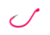 Gamakatsu Octopus Hook, Barbed, Needle Point Ringed Eye, Fluorescent Pink, Size 1/0, 5 per Pack, 02611-P