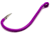 Gamakatsu Octopus Hook, Barbed, Needle Point Ringed Eye, Fluorescent Purple, Size 2, 6 per Pack, 02609-PU