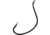 Gamakatsu Shiner Hook, Needle Point, All Purpose, Up Eye, NS Black, Size 1/0, 6 per Pack, 52411