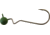 Gamakatsu Skip Gap Jig Head, Needle Point, Worm, Ringed Eye, Pumpkin Green, Size 4/0, 4 per Pack, 293414-P-3/16
