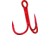 Gamakatsu Treble Hook, Needle Point, Round Bend, 2X Heavy Wire, Red, Size 4, 9 per Pack, 57308