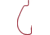 Gamakatsu Worm Hook, Needle Point, Extra Wide Gap Offset, Ringed Eye, , Red, Size 4, 6 per Pack, 58308