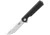 Ganzo Knives Firebird Linerlock Black Folding Knife, 3.5 satin finish D2 tool steel drop point blade, Black G10 handle, FH11-BK