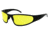 Gatorz Wraptor Ansi Z87.1 Sunglasses, Black Frame, Yellow Anti Fog Lens, WRAZBLK04A