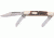 German Eye Jim Bowie Premium Folding Knife,Clip/Spey/Sheepsfoot Blade, Genuine Deer Stag Handle JB350DS