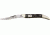 German Eye Toothpick Folding Knife, 2.25in, Solingen Steel Long Clip Blade, Black Pick Bone Handle GETP