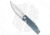 GiantMouse Vox/Anso ACE Clyde Folding Knife, 3.00in, CPM 20CV, Trailing Point Blade, Micarta, Blue Handle, Brass, Satin, Blue/Gray, 7.00 inch, BHQ-178229