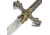 Gladius Gold Barbarian Sword, 49in Overall, 36in Stainless Blade, Sculpted Metal Dragon-Shaped Handle, 228