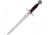 Gladius Jerusalem Mini Sword, 10.5 satin finish unsharpened stainless blade, Faux red leather and black cord wrapped handle, 2516