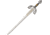 Gladius Mini Tizona Sword, 8.25 unsharpened metal alloy blade, Silver finger grooved metal alloy handle, 7