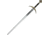 Gladius Robin Hood Sword Gold Hilt, 34.5 satin finish carbon steel blade, Black synthetic handle, 224