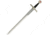 Gladius Templar Letter Opener, 7.75 metal alloy unsharpened blade, Black synthetic and gold finish metal handle, 23