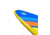 Glide Retro Inflatable Paddle Board, Blue/Yellow, 10ft 6 X 33in X 6in, o2-RET-BL