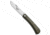 Great Eastern #21 Farm &amp; Field Bull Buster Folding Knife, 3.625in, 1095, Drop Point Blade, Micarta, OD Green Handle, Linen, OD Green/Gray, 8.25 inch, BHQ-93434