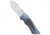 Greg Lightfoot Knives Greg Lightfoot Custom Outlaw Flipper Folding Knife, 3.125in, Stainless Steel, Drop Point Blade, Carbon Fiber, Titanium, Blue Handle, Blue/Gray, 7.75 inch, BHQ-71733