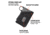 Grip6 Wallet Grey w/Black Leather Sleeve w/Loop, WLT-GML-LP-BLKL