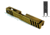 Gun Cuts Apprentice Slide for Glock 19, Optic Cut, Battleworn Gold, GC-G19-APP-GOLBW-RMR