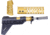 Guntec USA AR-15 Honeycomb Pistol Furniture Set w/Brace, 7 in, Anodized Gold, AR-HCP-SET-PB-GOLD