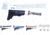 Guntec USA AR-15 Ultralight Series Complete Furniture Set, Arctic White, Black, Blue, Burnt Bronze, Cerakote Blue, Chrome