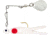 H&amp;H Lure Company Cajun King Spin, White/Red Dot, Nickel Blade, 1/4oz, CKS-13N