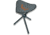 HALF RACK Karrylite Stool, 3-Legged, Grey/Orange, Medium, HR1450