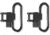 HALF RACK Sling Swivel Set, 2 Psc, 1.25 in, Black, Small, HR1149