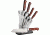 Hen &amp; Rooster 5 pc Kitchen Knife Set,3.5in paring knife, 4.75in utility knife, 7in Santoku knife, 8.125in bread knife, 7.875in chefs knife HRI015B