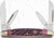 Hen &amp; Rooster Congress Red Pick Bone Folding Knife, Mirror finish stainless twin sheepsfoot and twin p, Red pick bone handle, 214-RPB