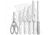 HENCKELS ZWILLING Pro Le Blanc 7-Piece Block Kitchen Knife Set, Stainless Steel, Polymer Handle, Steel, One Size, BHQ-136326