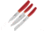 HENCKELS ZWILLING Now S 3-Piece Pre-Pack, 8in Serrated Bread Blade/ 8in Chef's Blade/ 4in Paring Blade, Orange Polypropylene Handle, 53020-900