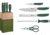 HENCKELS ZWILLING Now S 6-Piece Green Block Set, 8in Serrated Bread Blade/ 8in Chef's Blade/ 4in Paring Blade, Green Polypropylene Handle, 53070-110