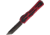 Heretic Knives Auto Colossus OTF Automatic Folding Knives, 3.5in, Black Stonewash Finish CPM MagnaCut Stainless Tanto Blade, Red Aluminum Handle, H0406ARED