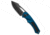 Heretic Knives Heretic Knives Pariah Manual Button Lock Knife Blue Aluminum 3.8" DLC, Blue, CPM MagnaCut, adult, BHQ-209287
