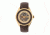 Heritor Automatic Desmond Skeleton Dial Leather-Band Watch, Gold/Brown HERHR6603