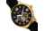 Heritor Automatic Harding Semi-Skeleton Leather-Band Watch, Gold/Black, One Size, HERHR9004