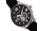 Heritor Automatic Harding Semi-Skeleton Leather-Band Watch, Silver/Black, One Size, HERHR9002