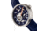 Heritor Automatic Jasper Skeleton Leather-Band Watch, Silver/Blue, One Size, HERHR8705