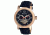 Heritor Millennial Mens Watch, Black Leather Band, Rose Gold Bezel, Black Analog Dial, Silver Hand HERHR1504