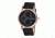Heritor Thomson Mens Watch, Black Leather Band, Rose Gold Bezel, Black Analog Dial, Blue Hand HERHR1104